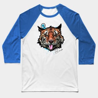 Cute Tiger tongue out Design Baseball T-Shirt